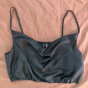 Vero moda black silky crop tank